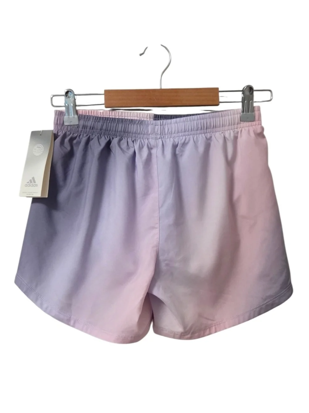 Adidas Girls Athletic Running Shorts Purple Pink Colorblock Lined Size Large 14